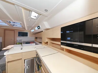 Galley of One Life, a Hanse Yachts Hanse 458 sailboat at Seget Donji, Croatia