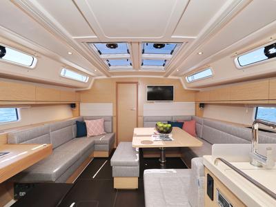 Salon of One Life, a Hanse Yachts Hanse 458 sailboat at Seget Donji, Croatia