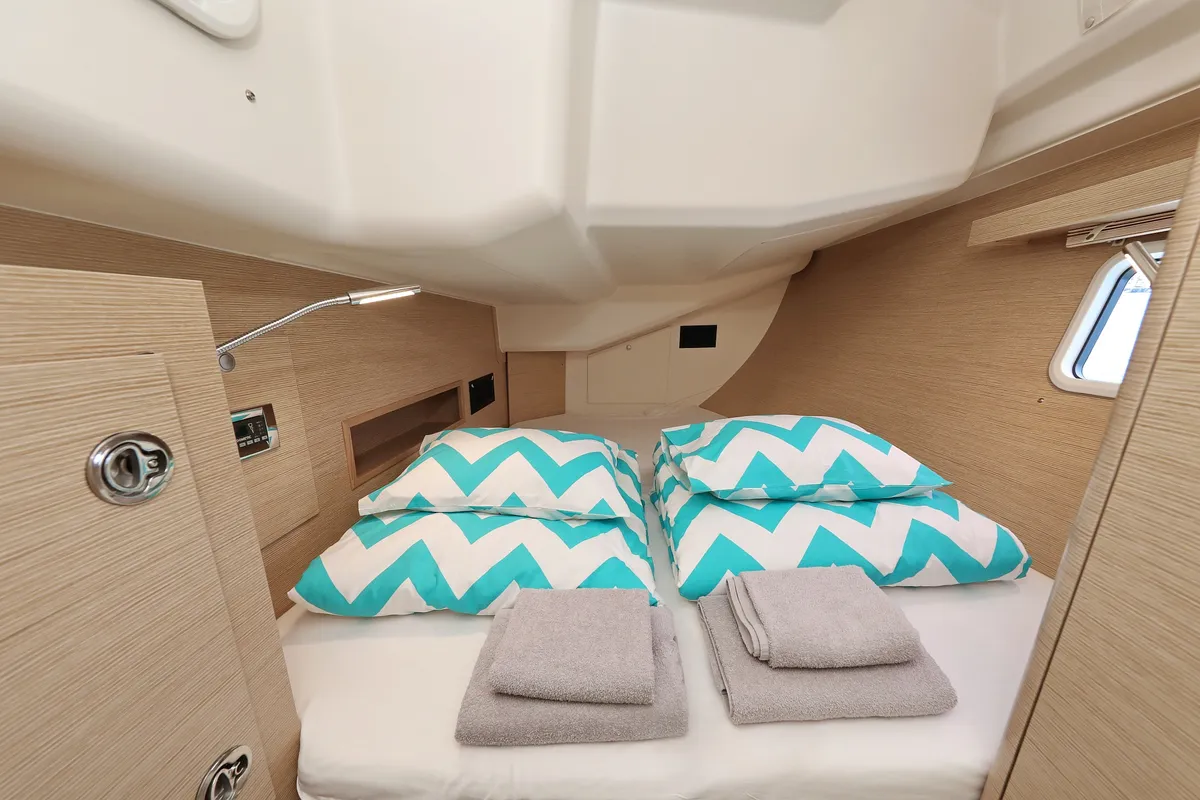 Cabin on One Life, a Hanse Yachts Hanse 458 sailboat at Seget Donji, Croatia