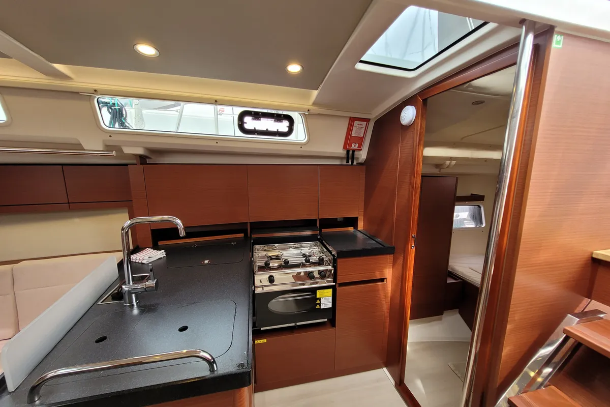 heNA, a Hanse Yachts Hanse 418 sailboat at Lavreotiki Municipal Unit, Greece