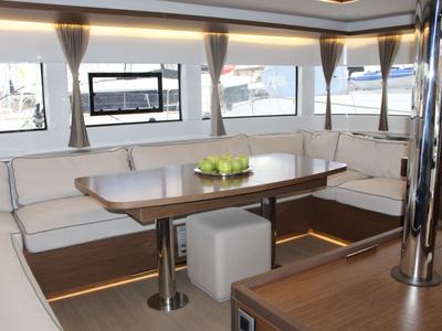 Salon of Aqua Star, a Lagoon 50 catamaran at Municipal Unit of Lefkada, Greece