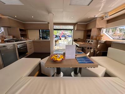 Salon of MAUI (MAR), a Lagoon 55 catamaran at Alameda, United States