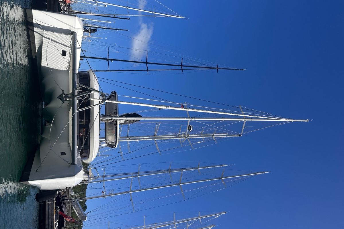 Exterior view of MAUI (MAR), a Lagoon 55 catamaran at Alameda, United States