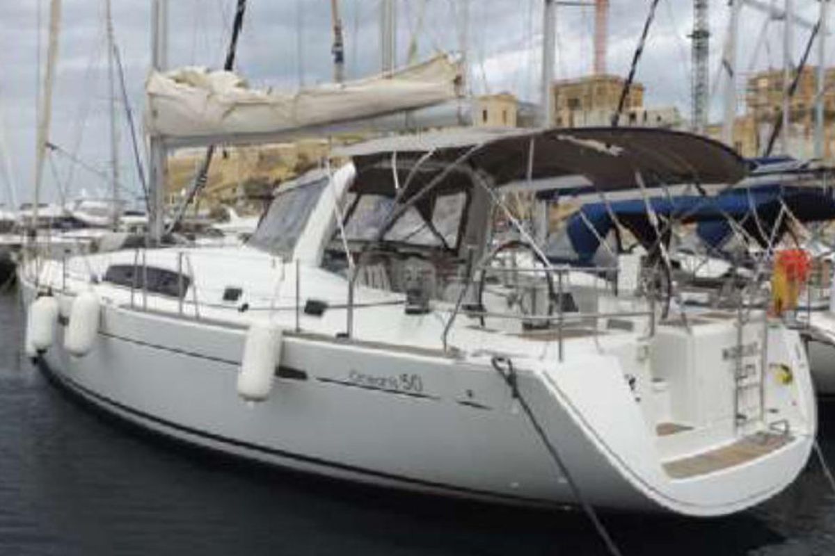 Exterior view of In Compliance, a Beneteau Oceanis 50 Family sailboat at Kalkara, Malta
