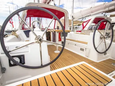 Cockpit of GALA, a Beneteau Oceanis 35 sailboat at Split, Croatia