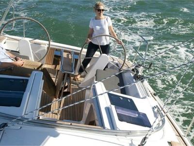Cockpit of Sunshine, a Hanse Yachts Hanse 345 sailboat at Athens, Greece