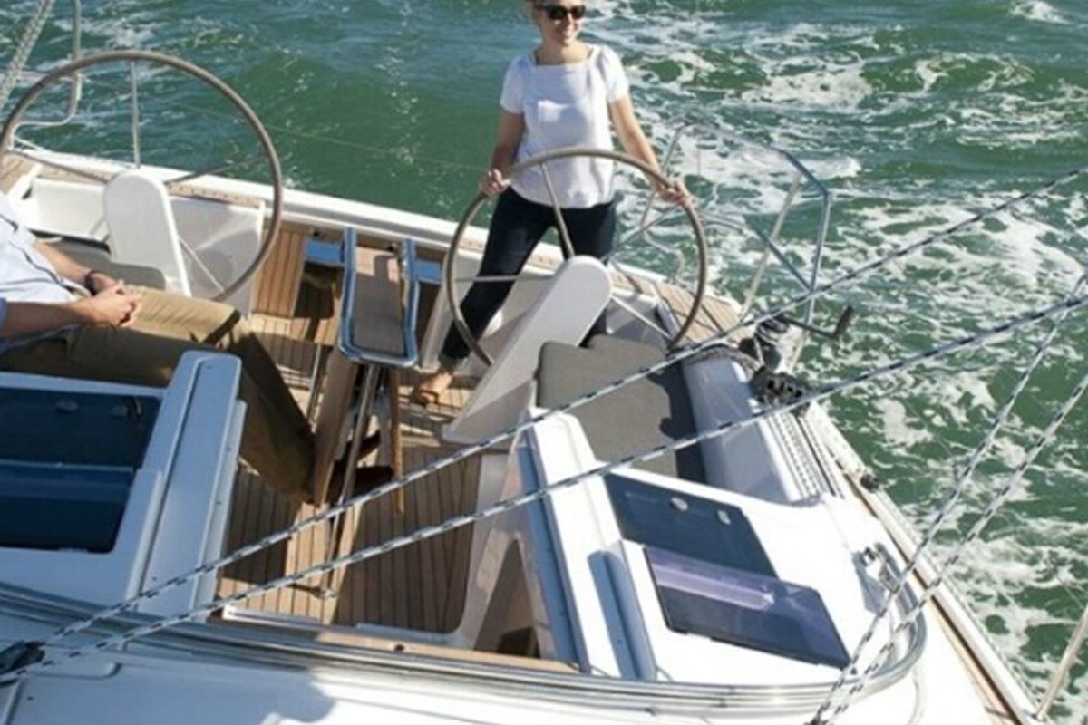 Cockpit of Sunshine, a Hanse Yachts Hanse 345 sailboat at Athens, Greece