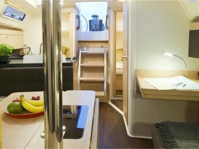 Salon of Sunshine, a Hanse Yachts Hanse 345 sailboat at Athens, Greece