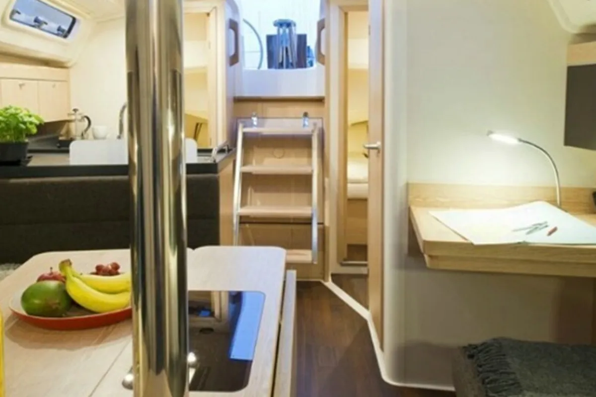 Salon of Sunshine, a Hanse Yachts Hanse 345 sailboat at Athens, Greece