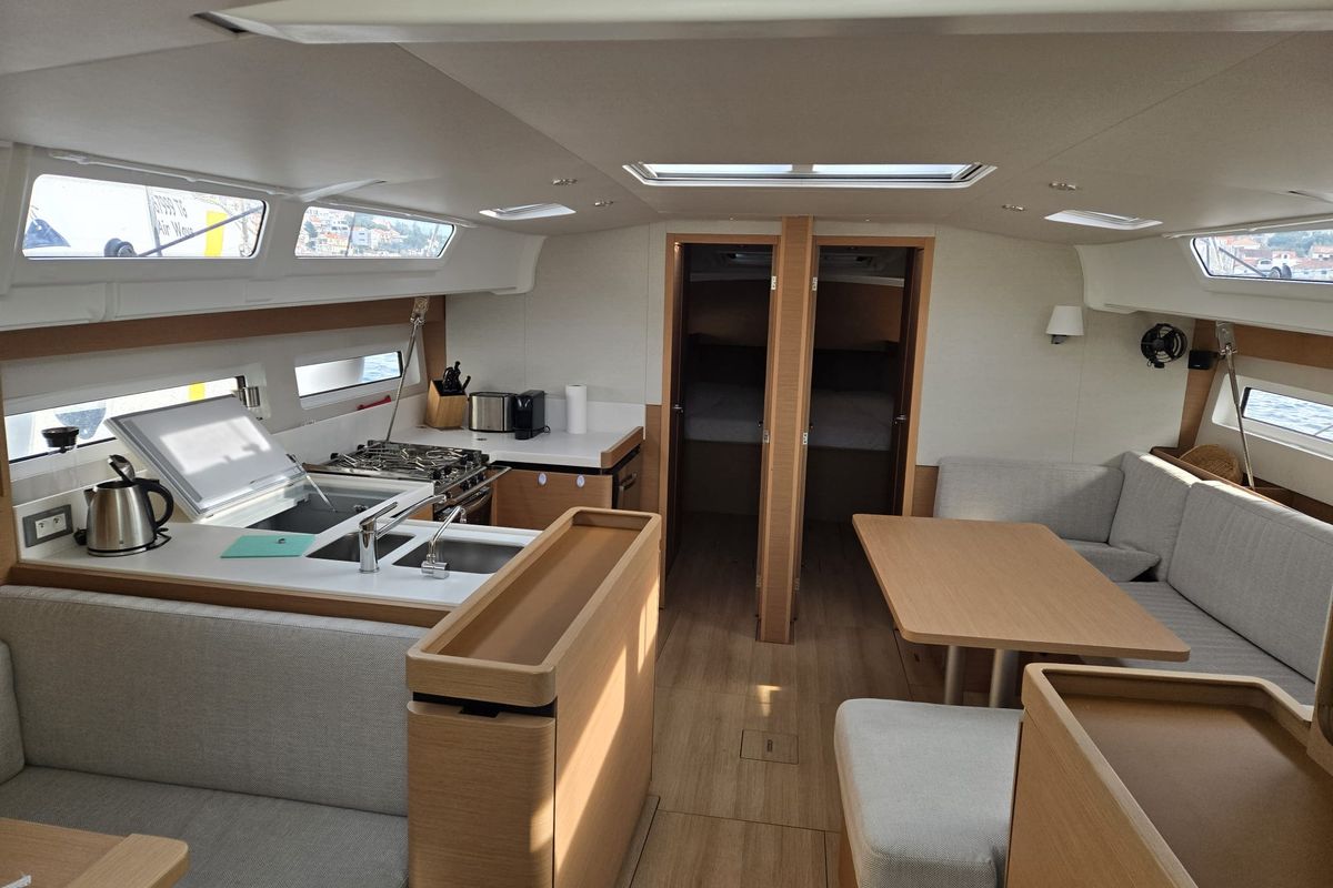 Sofiya, a Jeanneau Sun Odyssey 490 sailboat at Općina Marina, Croatia