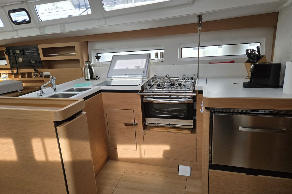 Sofiya, a Jeanneau Sun Odyssey 490 sailboat at Općina Marina, Croatia