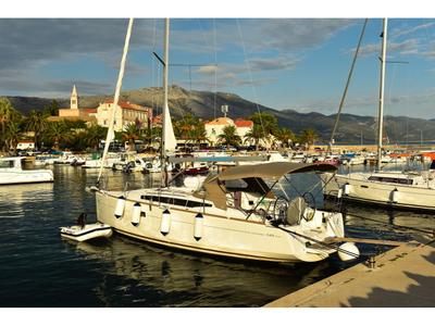 Exterior view of Višnjica, a Jeanneau Sun Odyssey 349 sailboat at Grad Ploče, Croatia