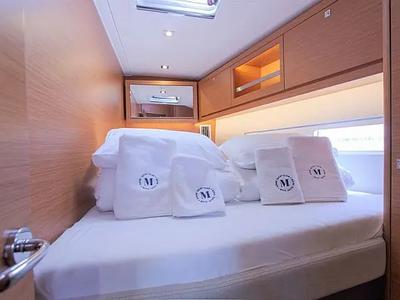Cabin on Johanna, a Dufour 530 sailboat at Seget Donji, Croatia