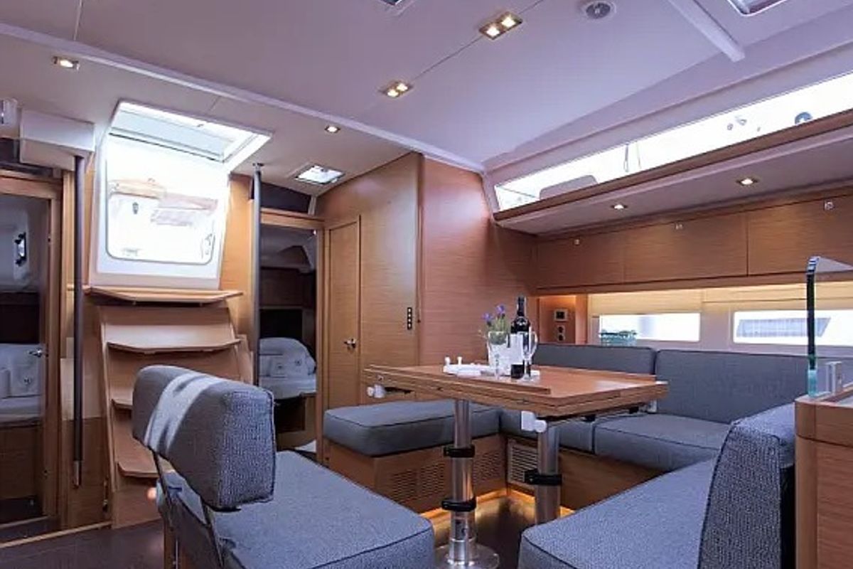 Salon of Johanna, a Dufour 530 sailboat at Seget Donji, Croatia