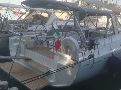 Exterior view of Belle, a Beneteau Oceanis 51.1 sailboat at Cannigione, Italy