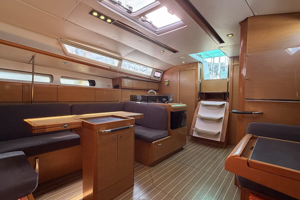 Cabin on Classic, a Jeanneau Sun Odyssey 439 sailboat at Fethiye, Turkey
