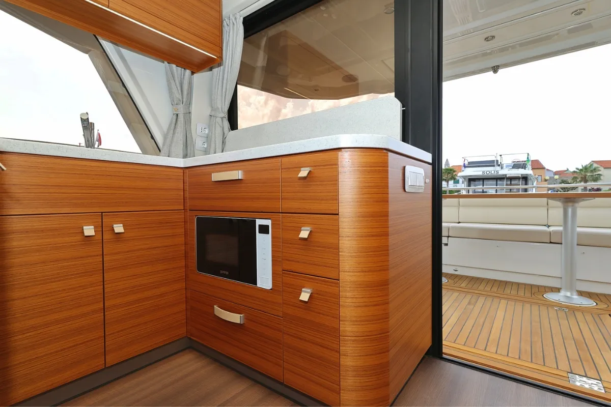 Galley of Red Hot, a Greenline 48 Fly yacht at Grad Biograd na Moru, Croatia