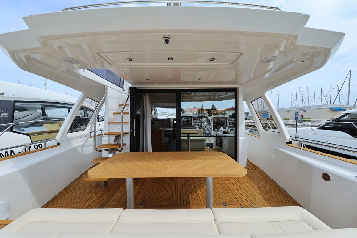 Deck of Red Hot, a Greenline 48 Fly yacht at Grad Biograd na Moru, Croatia