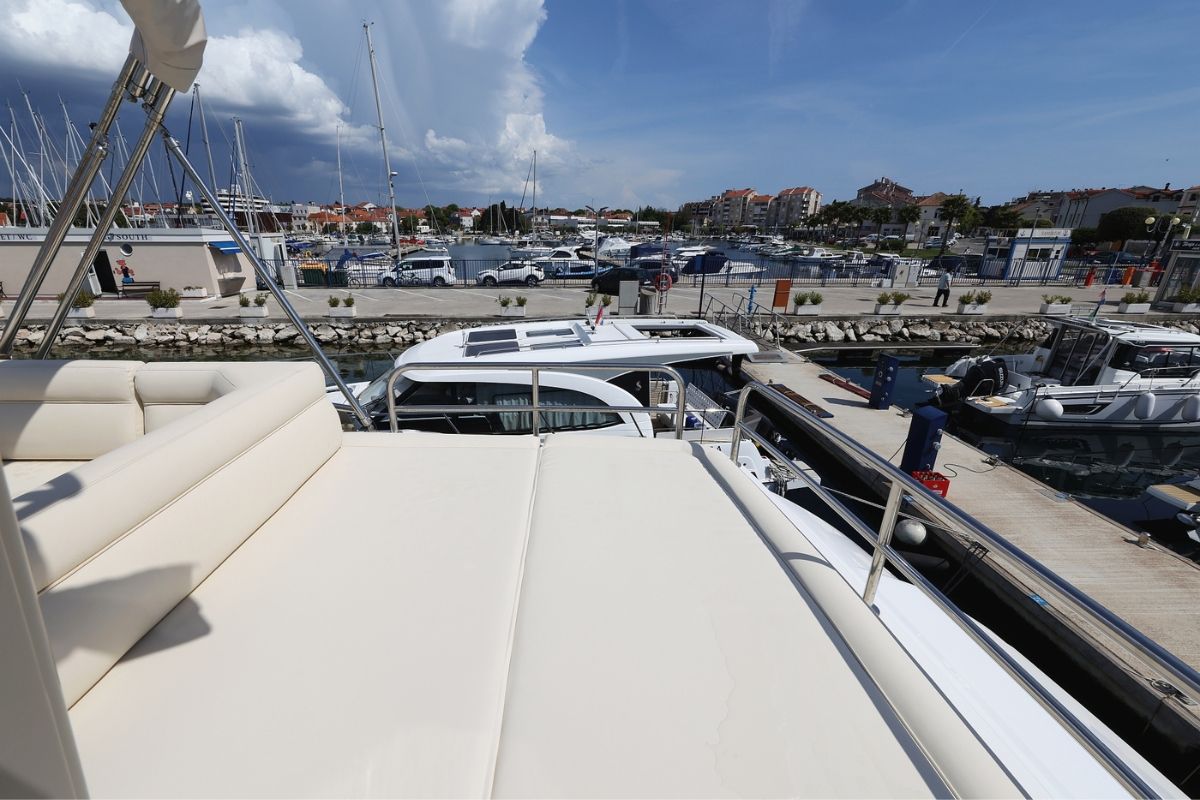 Deck of Red Hot, a Greenline 48 Fly yacht at Grad Biograd na Moru, Croatia