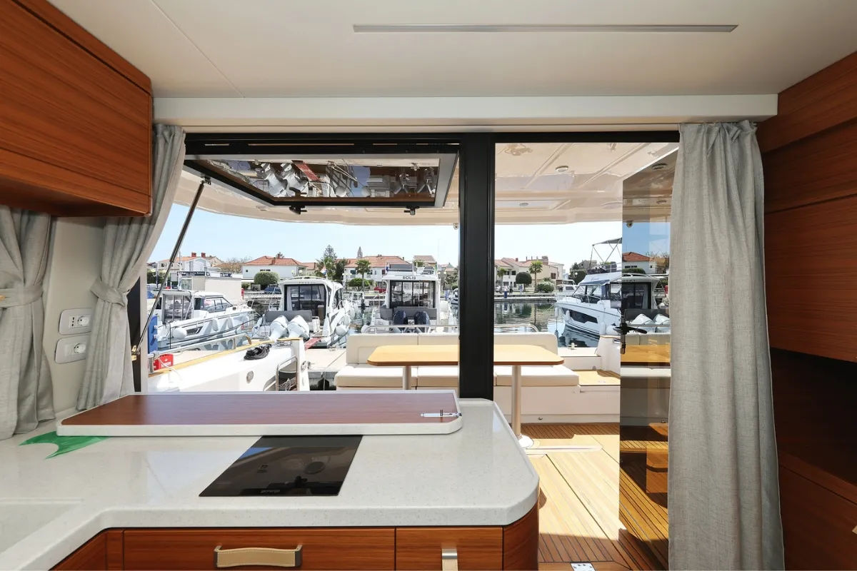 Galley of Red Hot, a Greenline 48 Fly yacht at Grad Biograd na Moru, Croatia