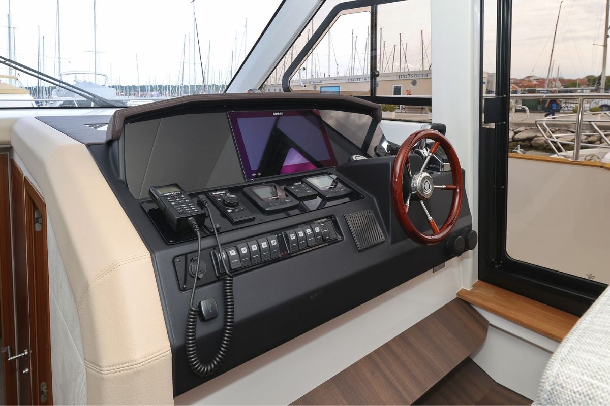 Cockpit of Red Hot, a Greenline 48 Fly yacht at Grad Biograd na Moru, Croatia