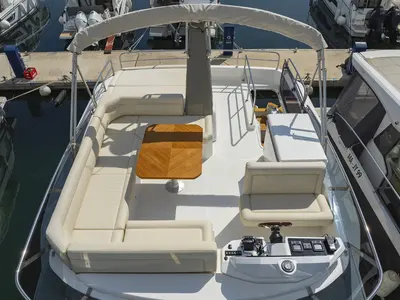 Cockpit of Red Hot, a Greenline 48 Fly yacht at Grad Biograd na Moru, Croatia