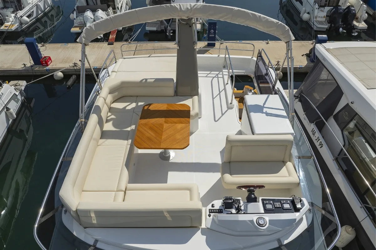 Cockpit of Red Hot, a Greenline 48 Fly yacht at Grad Biograd na Moru, Croatia