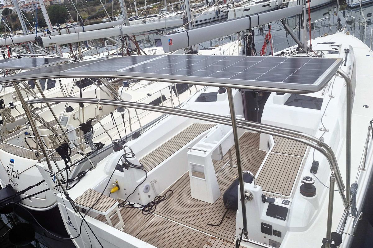 Deck of Agios, a Beneteau Oceanis 37.1 sailboat at Grad Pula, Croatia