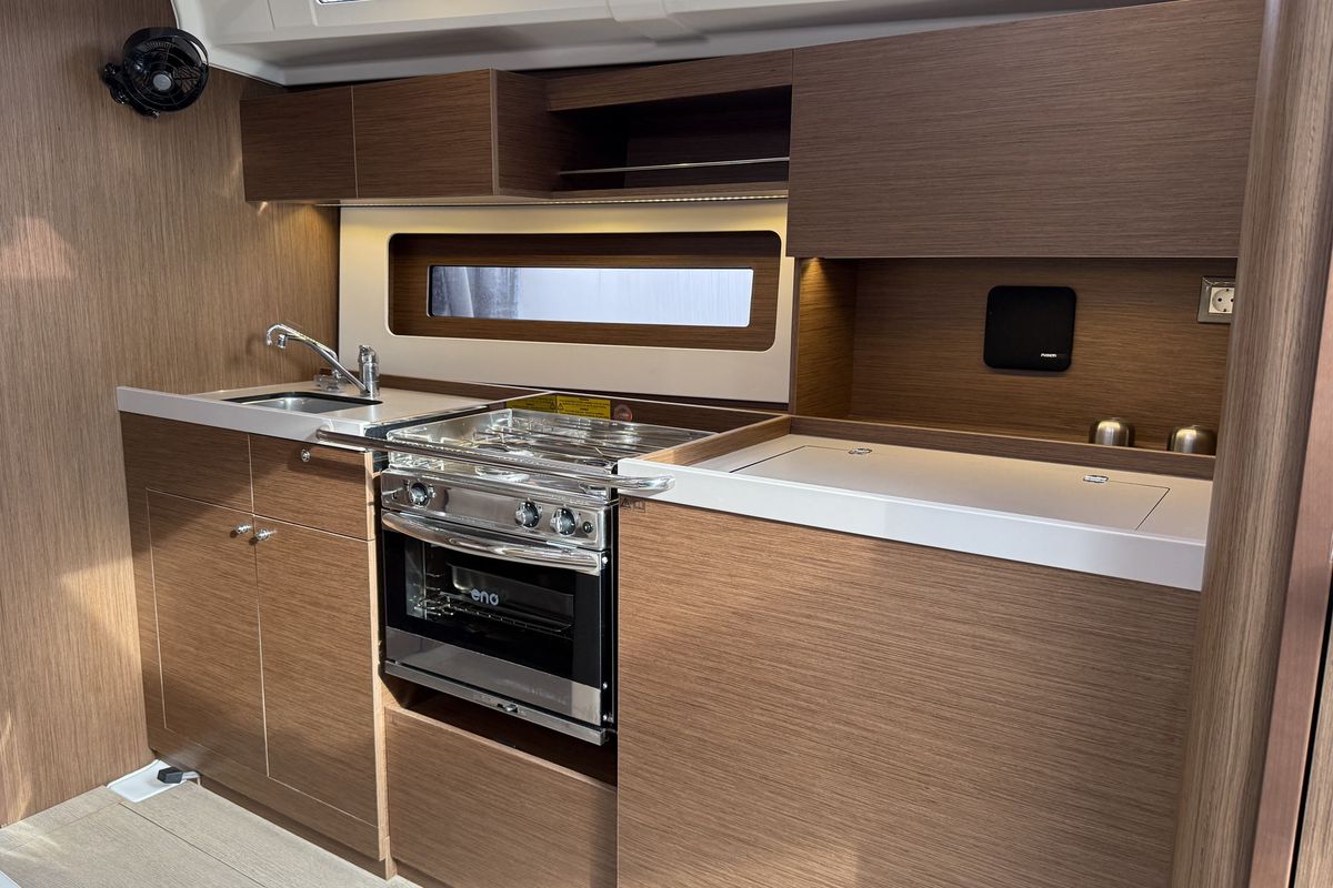 Galley of Agios, a Beneteau Oceanis 37.1 sailboat at Grad Pula, Croatia