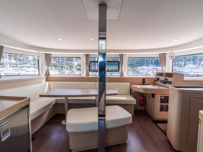 Salon of Ferd - Premium line, a Lagoon 42 catamaran at Capo d'Orlando, Italy