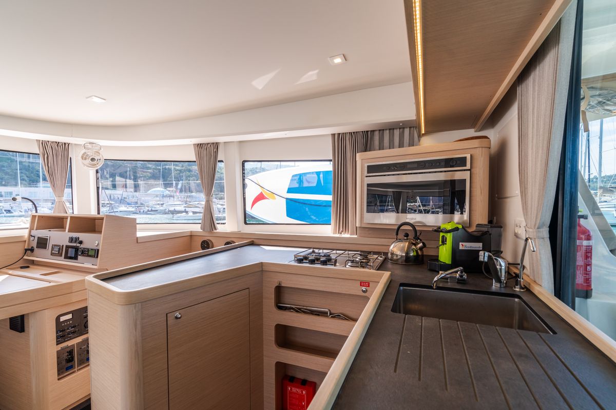 Galley of Ferd - Premium line, a Lagoon 42 catamaran at Capo d'Orlando, Italy
