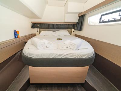Cabin on Aifos, a Fountaine Pajot Isla 40 catamaran at Lavreotiki Municipal Unit, Greece
