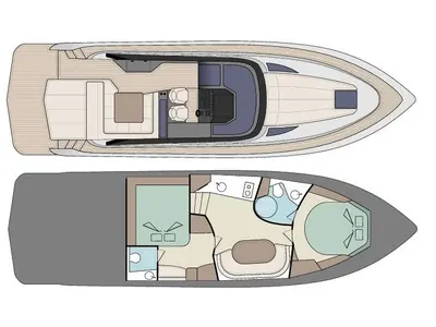 Floor plan of Premium, a Focus Motor Yachts Focus Power 44 motorboat at Općina Sukošan, Croatia