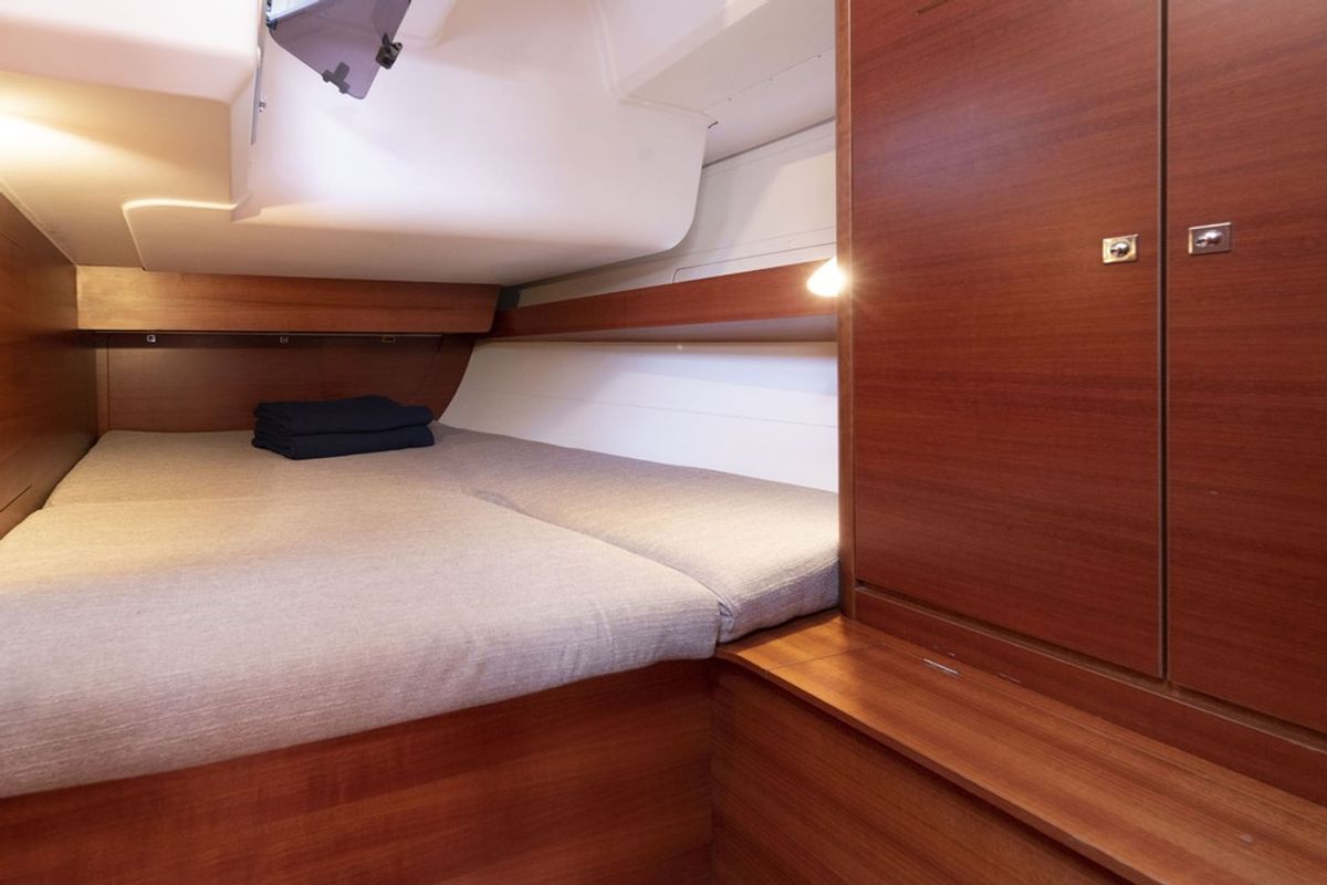 Cabin on RUBIN, a Dufour 460 Grand Large sailboat at Port de Pollença, Spain