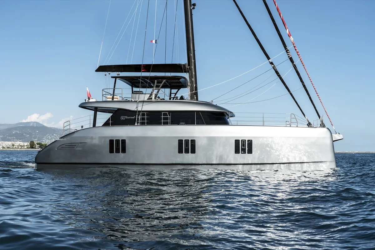 Serenity, a Sunreef Yachts Sunreef 60 catamaran at Athens, Greece