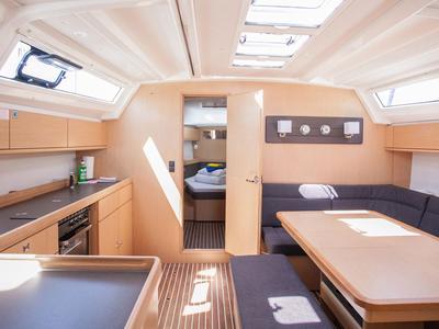Salon of 'njoy, a Bavaria Cruiser 46 sailboat at Dubrovnik, Croatia