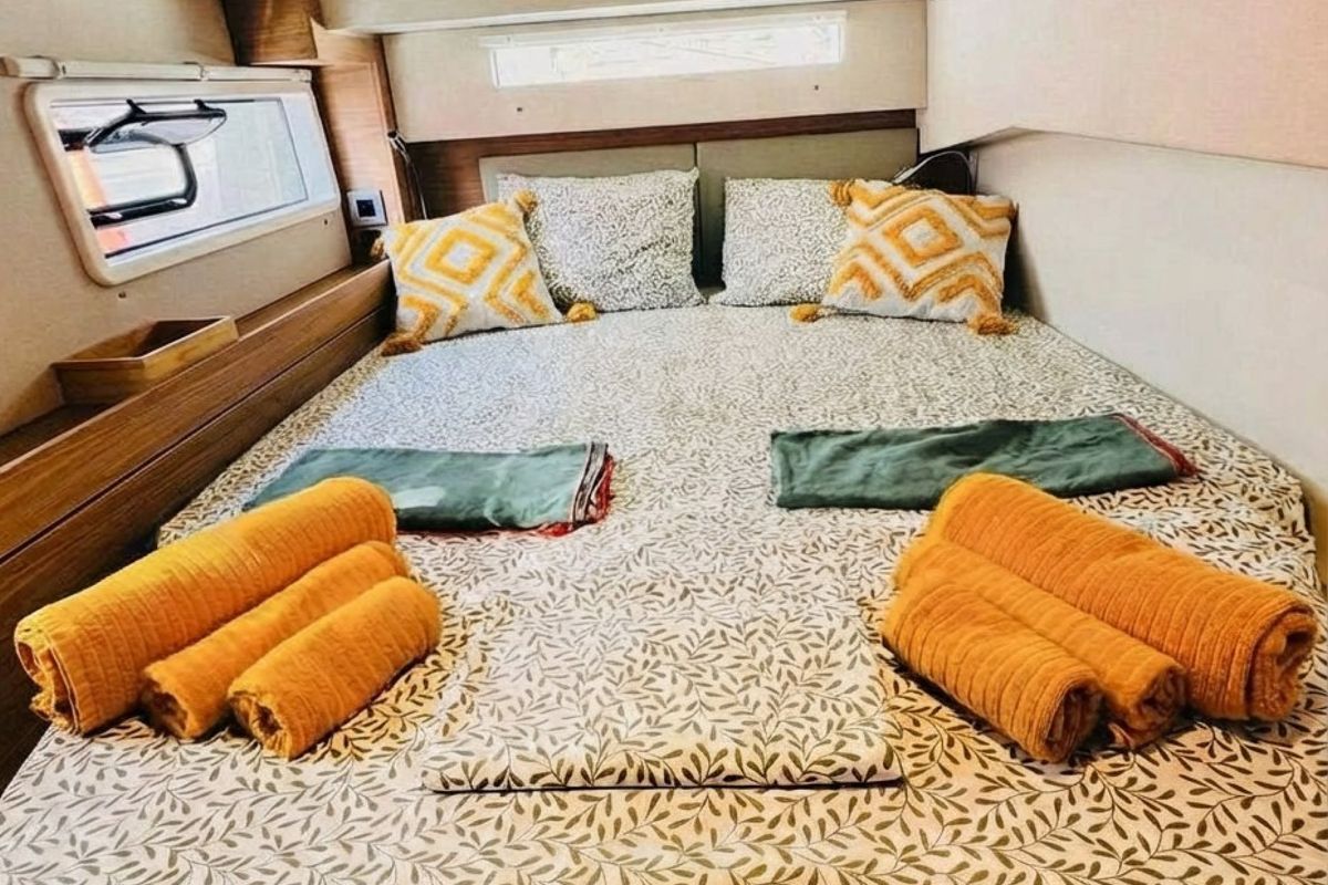 Cabin on Leo's Kat, a Bali 4.2 catamaran at Municipal Unit of Lefkada, Greece