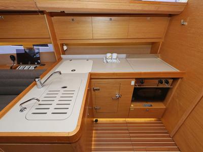 Galley of Black Pearl, a Dufour 412 GL sailboat at Grad Biograd na Moru, Croatia