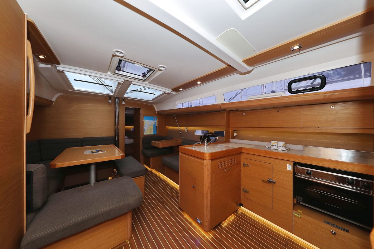Salon of Black Pearl, a Dufour 412 GL sailboat at Grad Biograd na Moru, Croatia