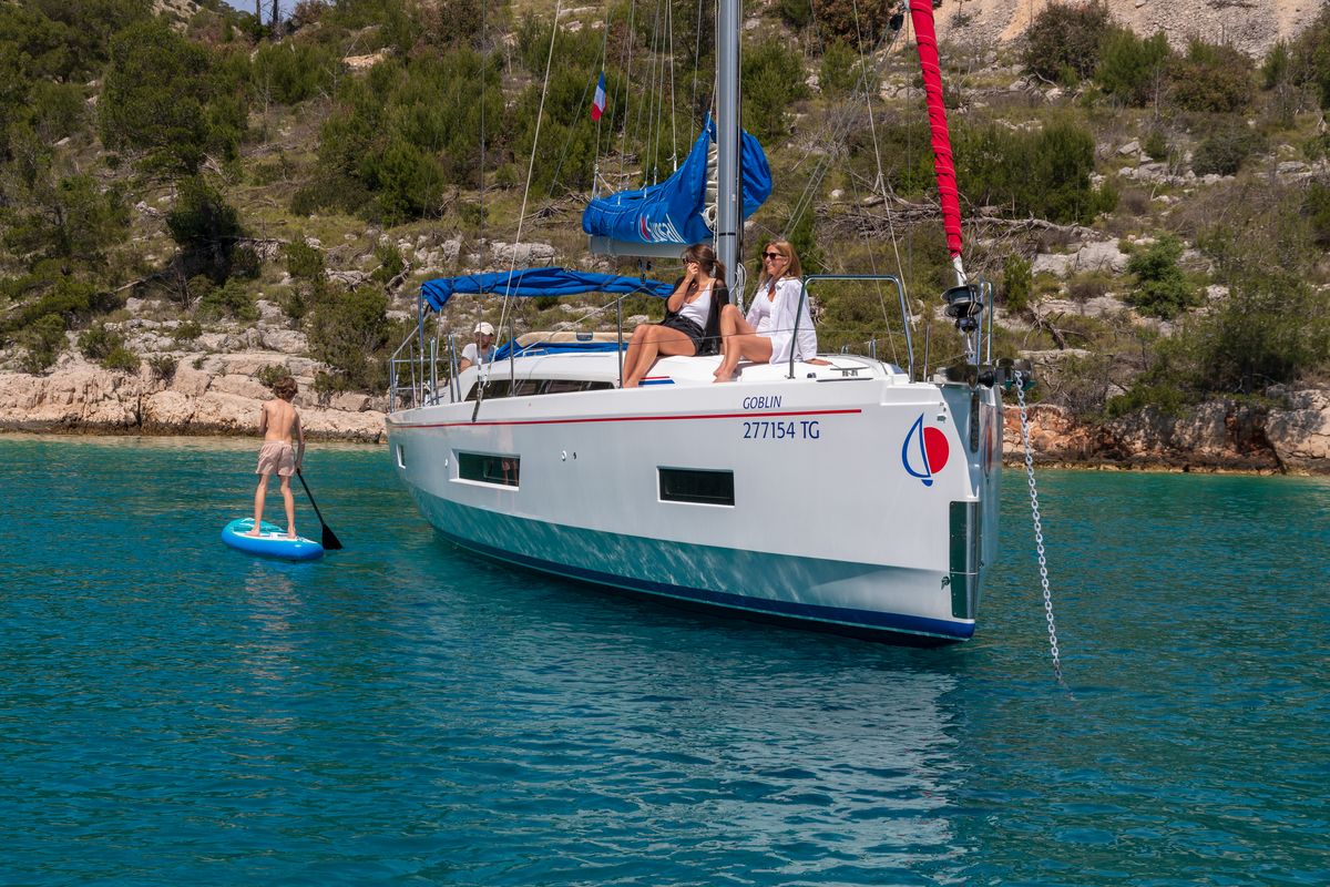 Exterior view of Sunsail 42 Premium, a Beneteau Oceanis 40.1 sailboat at Road Town, British Virgin Islands