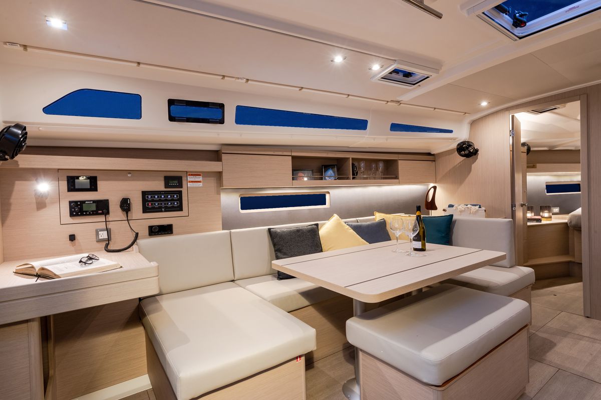 Salon of Sunsail 42 Premium, a Beneteau Oceanis 40.1 sailboat at Road Town, British Virgin Islands