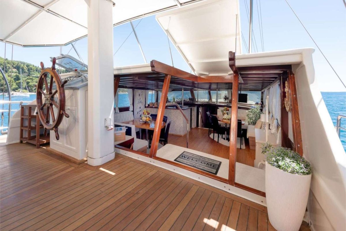 Cockpit of Nautilus, a Unknown Nautilus yacht at Split, Croatia