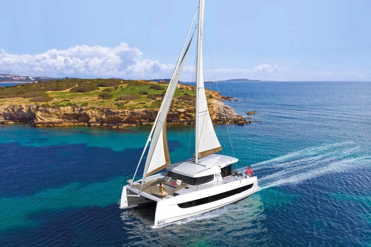 Exterior view of Filippos III, a Bali Catsmart catamaran at Zakynthos Municipal Unit, Greece