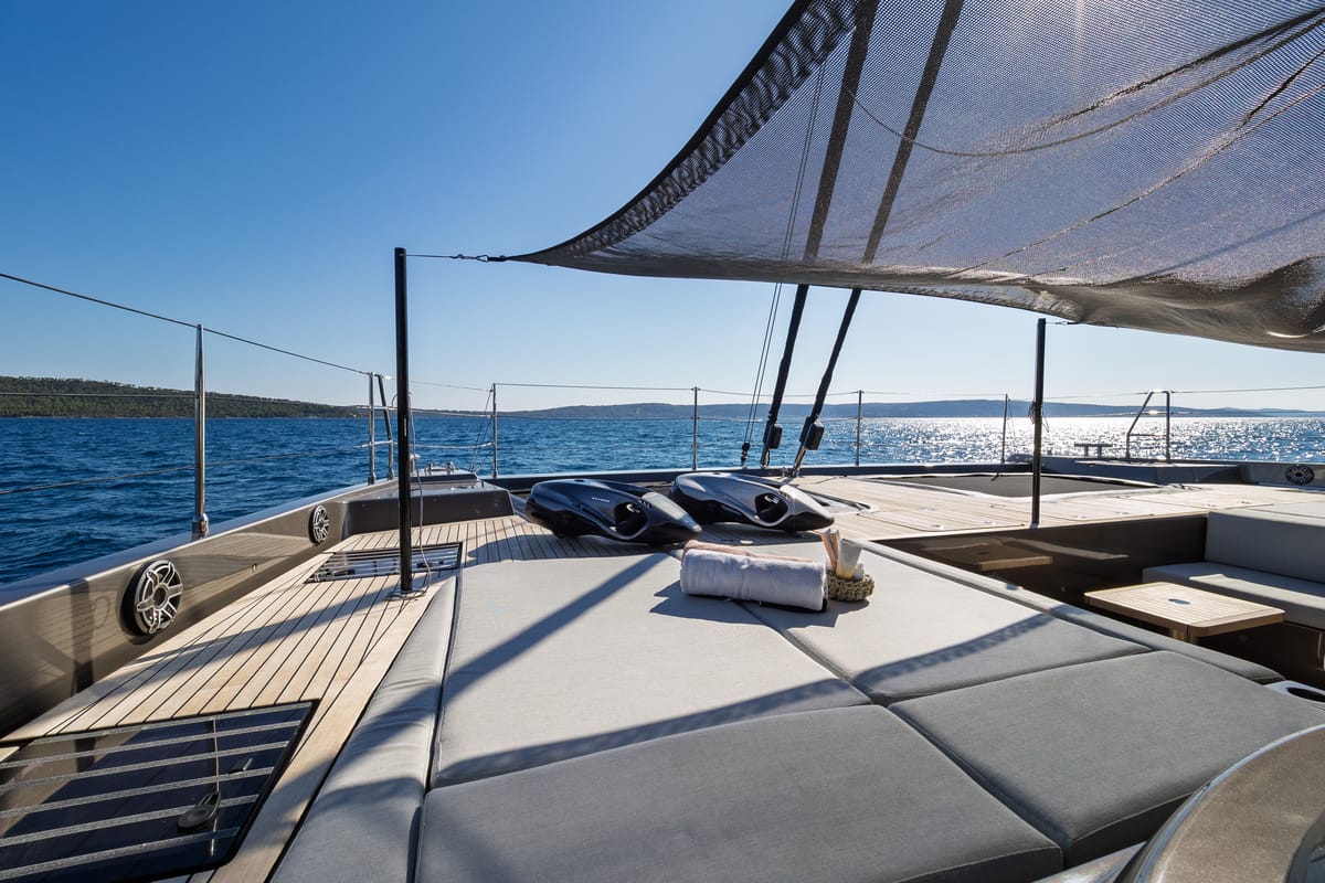 Deck of Ahalya, a Sunreef Yachts Sunreef 60 catamaran at Grad Kaštela, Croatia