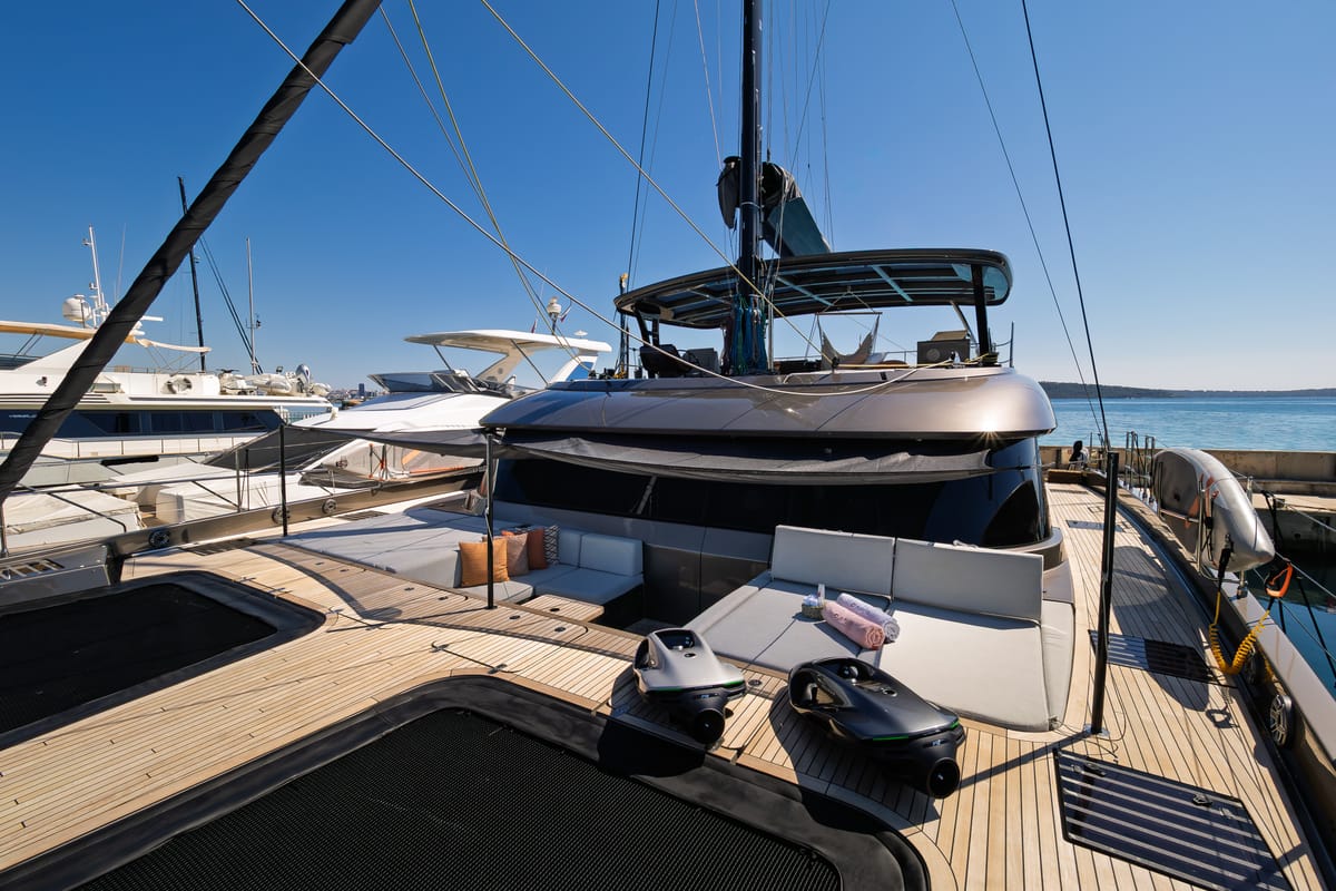 Deck of Ahalya, a Sunreef Yachts Sunreef 60 catamaran at Grad Kaštela, Croatia