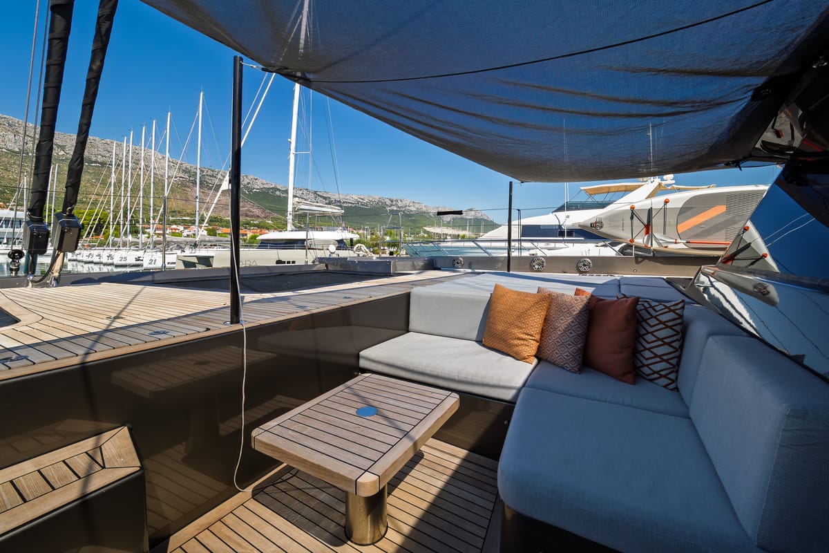 Deck of Ahalya, a Sunreef Yachts Sunreef 60 catamaran at Grad Kaštela, Croatia