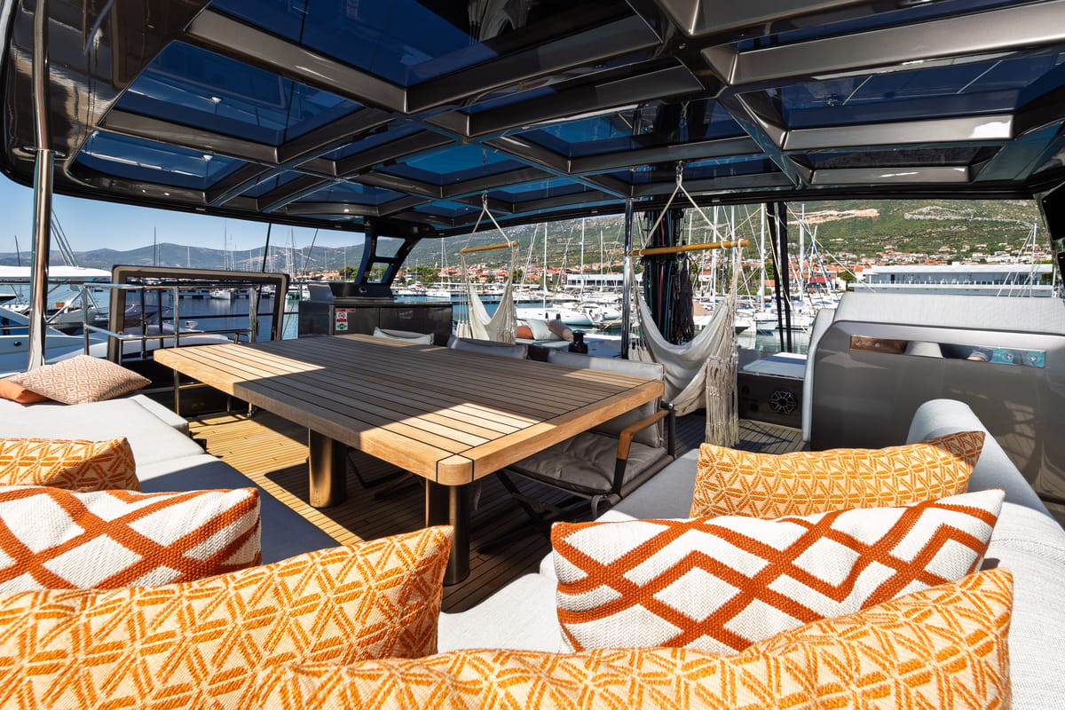 Deck of Ahalya, a Sunreef Yachts Sunreef 60 catamaran at Grad Kaštela, Croatia