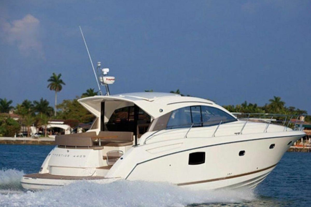 Mirage, a Prestige 42 motorboat at Pula, Italy