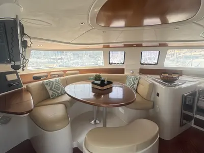 Salon of Artemis K, a Fountaine Pajot Belize 43 - 4 + 2 cab. catamaran at Municipal Unit of Lefkada, Greece