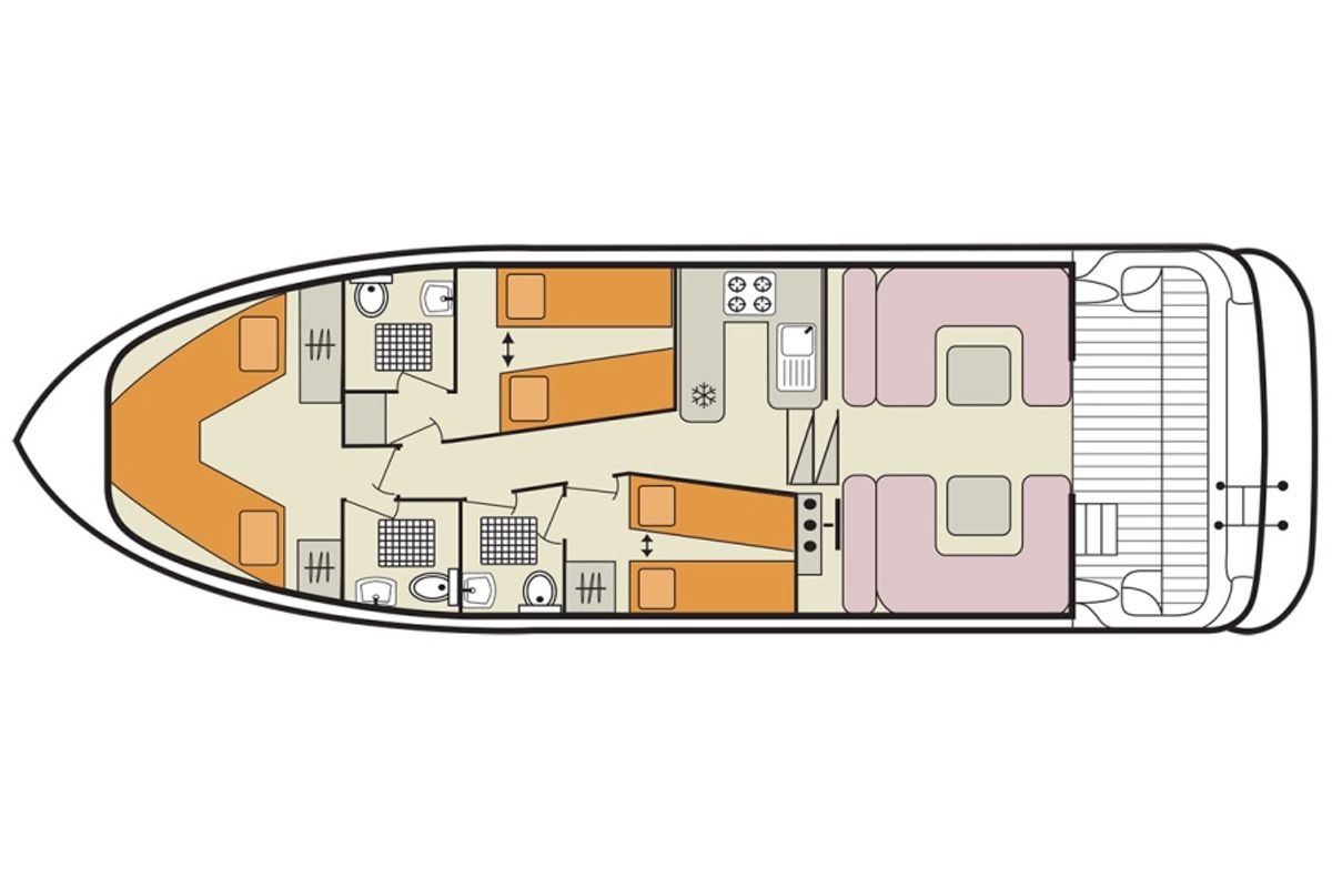Floor plan of Elegance - Comfort 34, a Cygnet Elegance motorboat at Portiragnes, France